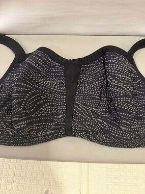 Le Mystere Sports Bra - Black/Gray Abstract Print - Size 36G